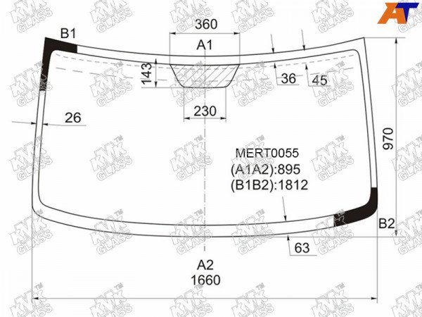 Стекло лобовое MERCEDES SPRINTER CLASSIC (низкая крыша) 95-