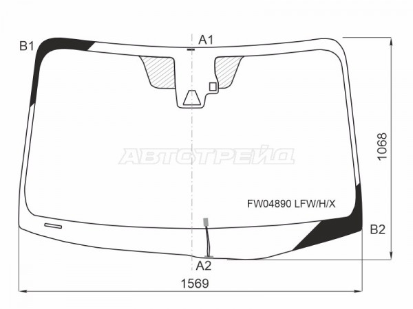 Стекло лобовое (Обогрев щеток / Камера / Датчик дождя / Молдинг) Toyota Sienna 17-20