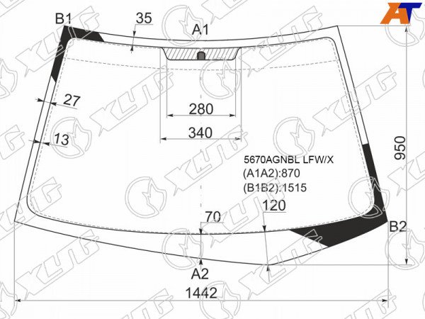 Стекло лобовое MITSUBISHI LANCER 4 /5D 00-07
