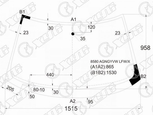 Стекло лобовое (Молдинг) Audi A3 03-13  / S3 08-12