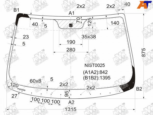Стекло лобовое NISSAN MICRA /MARCH 3 /5D 02-10