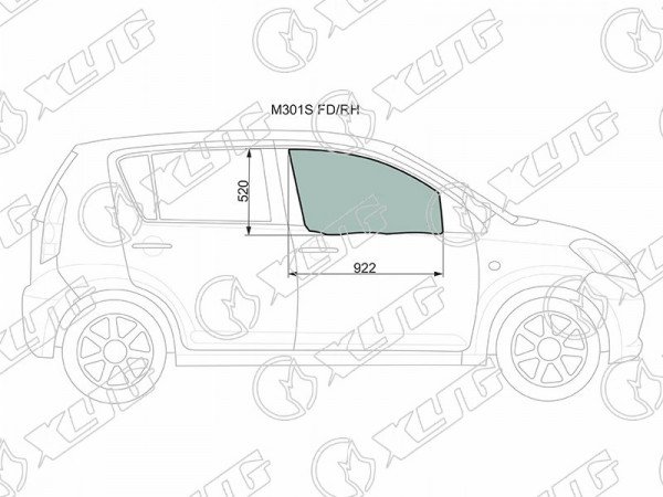 Стекло переднее правое опускное TOYOTA PASSO /DAIHATSU BOON /SIRION 04-09