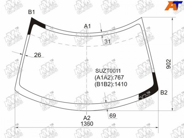 Стекло лобовое SUZUKI SWIFT ZC# 3 /5D 04-11