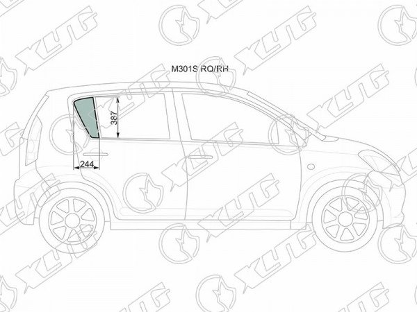 Стекло форточки (уголок) задней правой двери TOYOTA PASSO /DAIHATSU BOON /SIRION 04-09