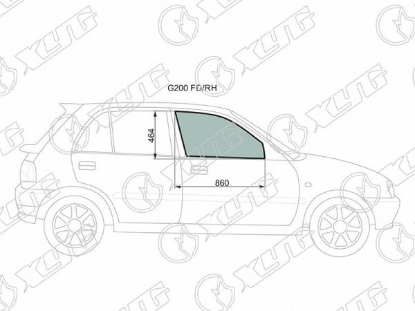 Стекло переднее правое опускное DAIHATSU CHARADE G20# 4 /5D 93-00