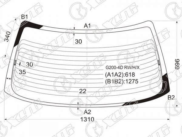 Стекло заднее с обогревом DAIHATSU CHARADE G20# 4D 93-00