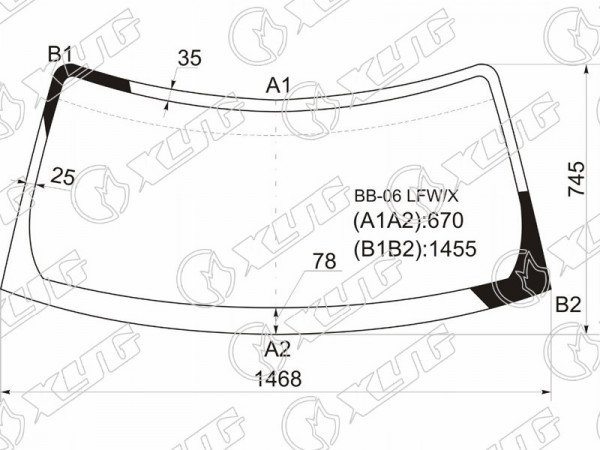 Стекло лобовое TOYOTA bB 06-16 /DAIHATSU COO /MATERIA 06-13