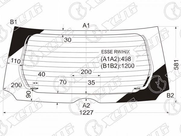 Стекло заднее с обогревом DAIHATSU ESSE 05-11