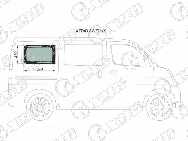 Стекло кузова (собачник) заднее правое TOYOTA LITE /TOWNACE /DAIHATSU GRAN MAX 08-