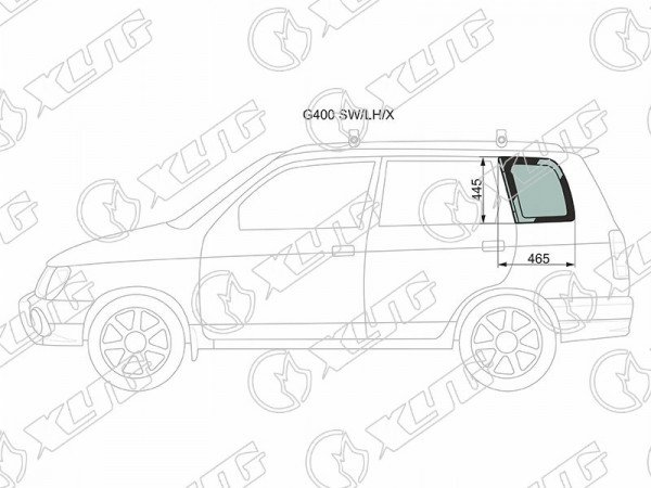 Стекло кузова (собачник) заднее левое DAIHATSU PYZAR G400 5D WGN 96-02