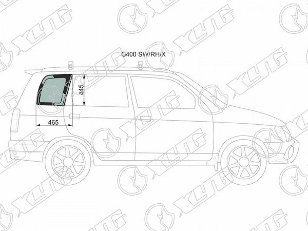 Стекло кузова (собачник) заднее правое DAIHATSU PYZAR G400 5D WGN 96-02