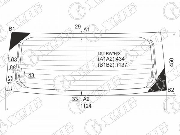 Стекло заднее с обогревом DAIHATSU MIRA 3 /5D HBK 06-18