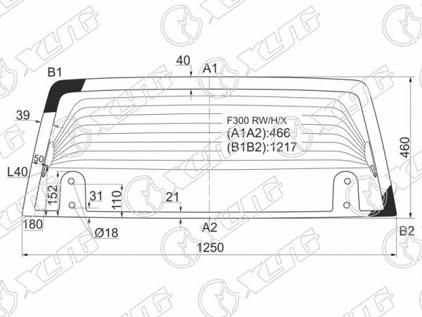 Стекло заднее с обогревом DAIHATSU ROCKY /FEROSA 90-97