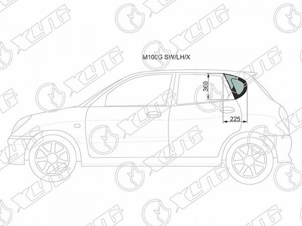 Стекло кузова (собачник) заднее левое DAIHATSU STORIA /TOYOTA DUET M10# 98-04