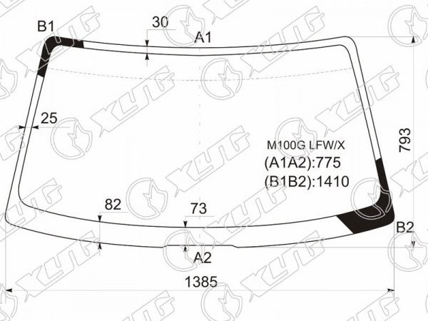 Стекло лобовое Daihatsu Sirion 98-04  / Storia 98-04