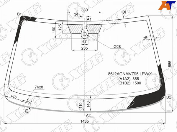 Стекло лобовое + дд (сборка Калуга / Мексика) VOLKSWAGEN JETTA 4D SED 17-19