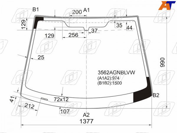 Стекло лобовое FORD FIESTA 3 /5D 01-08