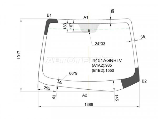 Стекло лобовое Kia Cerato 13-20  / Forte 13-18