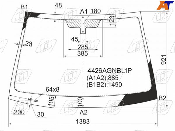 Стекло лобовое Kia Rio 09-11  / Pride 09-11