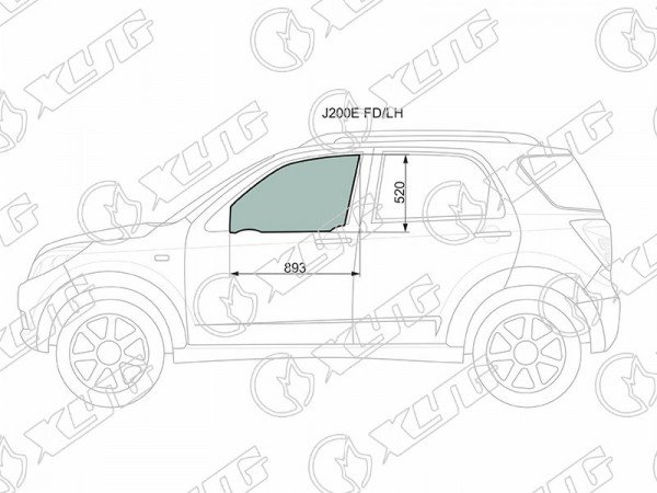 Стекло переднее левое опускное TOYOTA RUSH /DAIHATSU TERIOS /BE-GO 06-