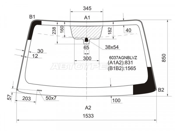 Стекло лобовое (Молдинг) Nissan Pathfinder 04-14  / Infiniti QX56 04-10