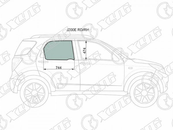 Стекло заднее правое опускное TOYOTA RUSH /DAIHATSU TERIOS /BE-GO 06-