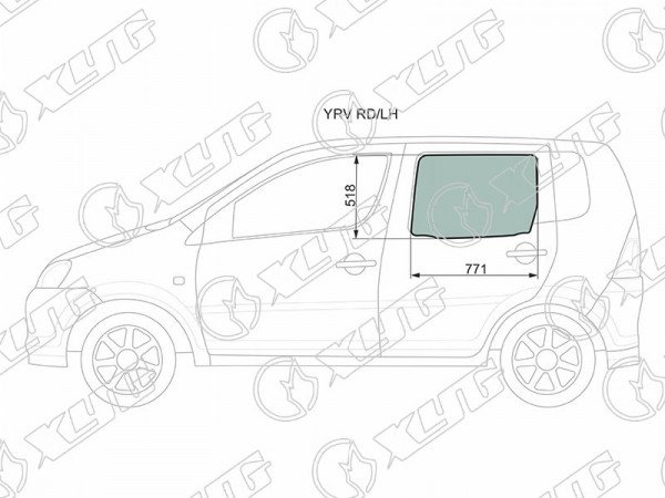 Стекло заднее левое опускное DAIHATSU YRV 00-05