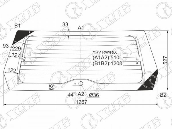 Стекло заднее с обогревом DAIHATSU YRV 00-05