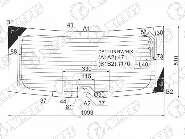 Стекло заднее с обогревом DODGE CALIBER 06-11