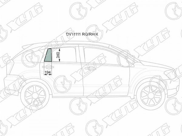 Стекло форточки (уголок) задней правой двери DODGE CALIBER 06-11