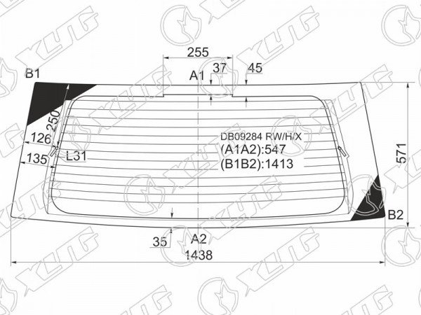 Стекло заднее с обогревом DODGE DURANGO 98-03