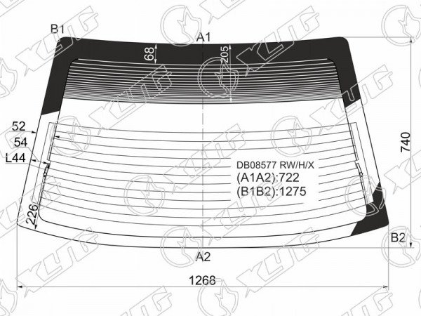 Стекло заднее с обогревом DODGE NEON 2 /4D CPE /SED 95-99