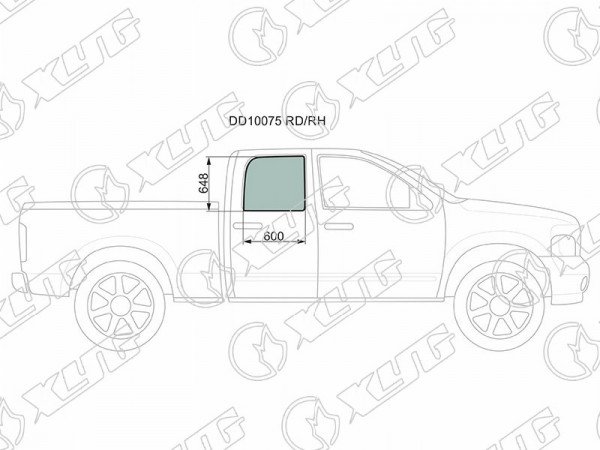 Стекло заднее правое опускное DODGE RAM PICKUP 01-09