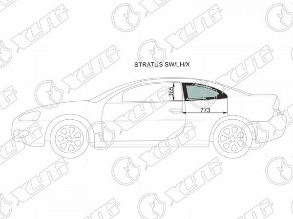 Стекло кузова (собачник) заднее левое DODGE STRATUS 2D CPE 01-05