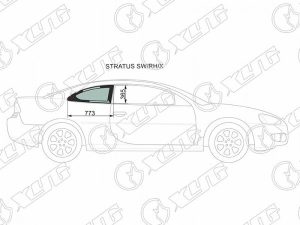 Стекло кузова (собачник) заднее правое DODGE STRATUS 2D CPE 01-05