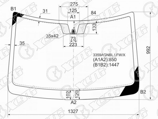 Стекло лобовое FIAT PANDA 03-12