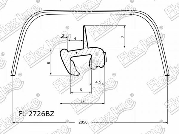 Молдинг лобового стекла SUZUKI SX4 5D 06-14