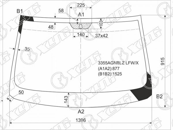 Стекло лобовое FIAT STILO HBK /WGN 01-10