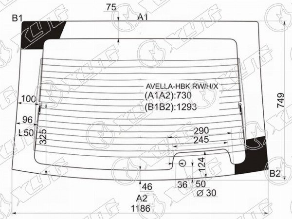 Стекло заднее с обогревом KIA AVELLA 3 /5D 96-00