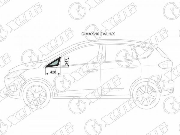 Стекло форточки (уголок) переднее левое FORD C-MAX MPV 10-