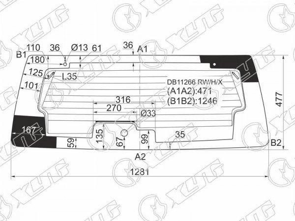 Стекло заднее с обогревом FORD ESCAPE II (USA) 07-12