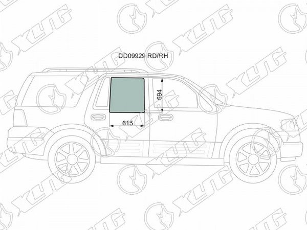 Стекло заднее правое опускное FORD EXPEDITION /LINCOLN NAVIGATOR 02-06