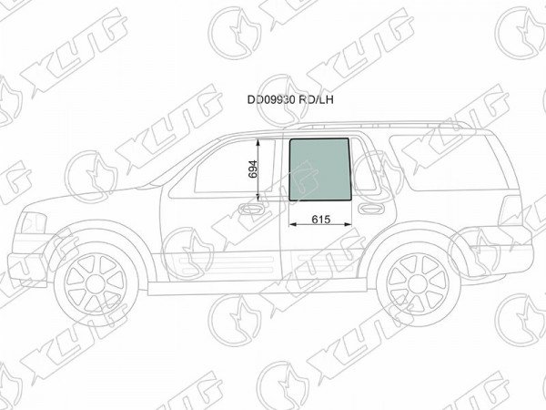 Стекло заднее левое опускное FORD EXPEDITION /LINCOLN NAVIGATOR 02-06