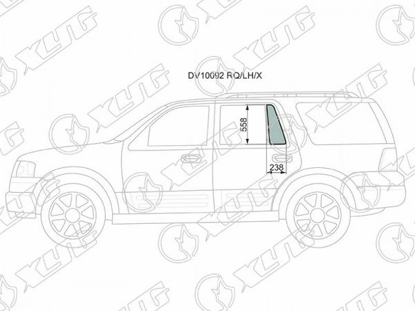 Стекло форточки (уголок) задней левой двери FORD EXPEDITION /LINCOLN NAVIGATOR 02-06