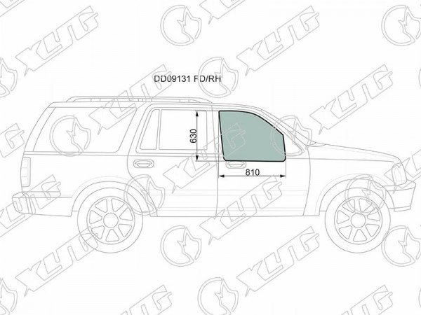 Стекло переднее правое опускное FORD EXPEDITION /LINCOLN NAVIGATOR 96-02