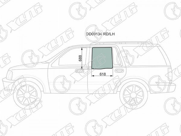 Стекло заднее левое опускное FORD EXPEDITION /LINCOLN NAVIGATOR 96-02