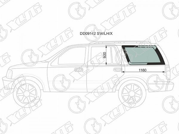 Стекло кузова (собачник) заднее левое FORD EXPEDITION 96-02