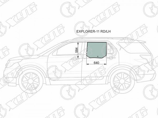 Стекло заднее левое опускное  FORD EXPLORER 11-19