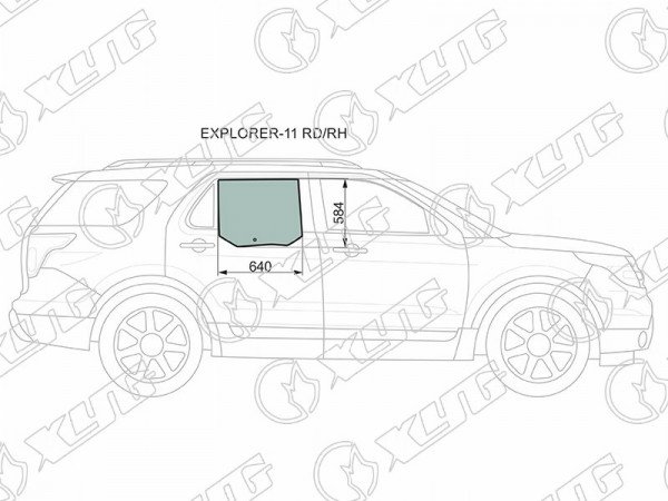 Стекло заднее правое опускное  FORD EXPLORER 11-19