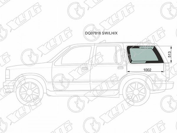 Стекло кузова (собачник) заднее левое FORD EXPLORER 5D 91-97